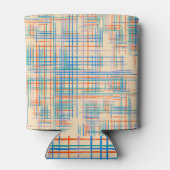 Abstracte strepen, kleurrijke etnische grasmat. blikjeskoeler (Achterkant)