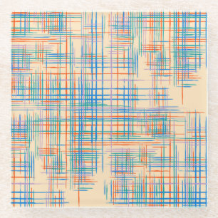 Abstracte strepen, kleurrijke etnische grasmat. glazen onderzetter