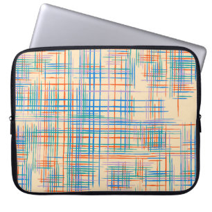 Abstracte strepen, kleurrijke etnische grasmat. laptop sleeve