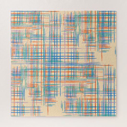 Abstracte strepen, kleurrijke etnische grasmat. legpuzzel (Verticaal)