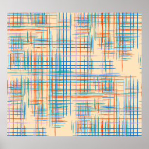 Abstracte strepen, kleurrijke etnische grasmat. poster