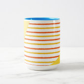 abstracte strepen moderne kunst tweekleurige koffiemok (Center)