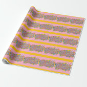abstracte strepen op roze cadeaupapier (Uitgerold)