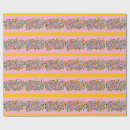 abstracte strepen op roze cadeaupapier (Vlak)