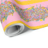 abstracte strepen op roze cadeaupapier (Rol Hoek)