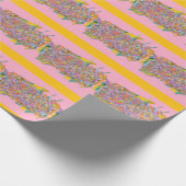 abstracte strepen op roze cadeaupapier (Hoek)