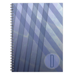 Abstracte Strepen/Paars Grijze Hues/monogram Notitieboek