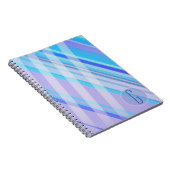 Abstracte Strepen/Purple Blues/monogram Notitieboek (Rechterzijde)