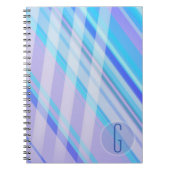 Abstracte Strepen/Purple Blues/monogram Notitieboek (Voorkant)