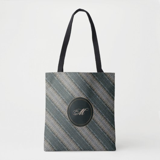 abstracte strepen retro patroon tote bag (Voorkant)
