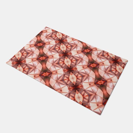 Abstracte strepen van zijdeachtige vormen in roze  deurmat (Schuin)