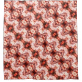 Abstracte strepen van zijdeachtige vormen in roze douchegordijn (Voorkant)