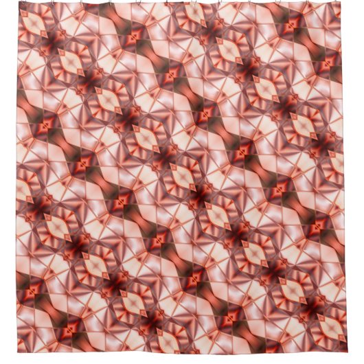 Abstracte strepen van zijdeachtige vormen in roze douchegordijn (Voorkant)