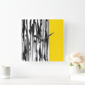 Abstracte strepen voor zwart-wit vierkante klok (Huis)
