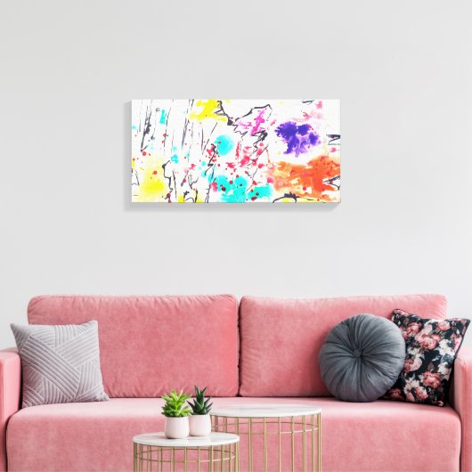 Abstracte stretchcanvas canvas afdruk (Insitu (Woonkamer))