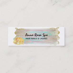 *~* Abstracte Stripe Brush Splash Gold Glitter Mini Visitekaartje