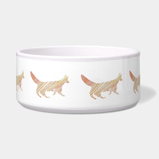 Abstracte Stripes Fox Voerbakje (Voorkant)