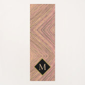 Abstracte Stripes Gold Glitter Monogram Yogamat (Voorkant)