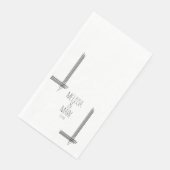 Abstracte Stripes Hand Drawn Name Wedding Servet (Hoek)