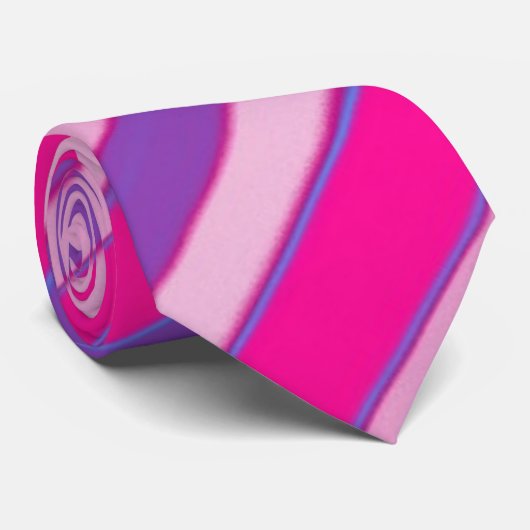 Abstracte Stripes van Royal Fuchsia Stropdas (Opgerold)