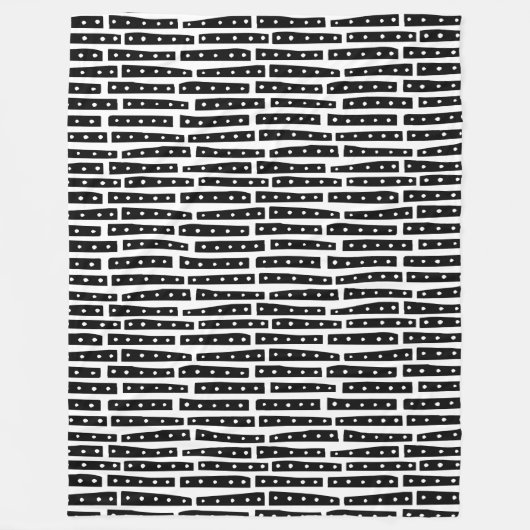 Abstracte Strips 101119 Patroon - Zwart op wit Fleece Deken (Voorkant)
