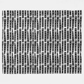 Abstracte Strips 101119 Patroon - Zwart op wit Fleece Deken (Voorkant (Horizontaal))