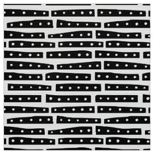 Abstracte Strips 101119 Patroon - Zwart op wit Stof
