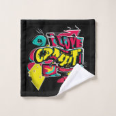 Abstracte strips graffiti sms grunge urban lippen bad handdoek (Wasdoekje)