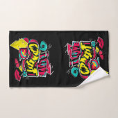 Abstracte strips graffiti sms grunge urban lippen bad handdoek (Handdoek)