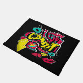 Abstracte strips graffiti sms grunge urban lippen deurmat (Schuin)