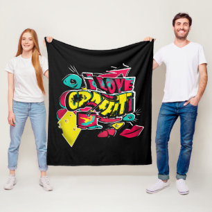 Abstracte strips graffiti sms grunge urban lippen fleece deken