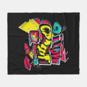 Abstracte strips graffiti sms grunge urban lippen fleece deken (Voorkant (Horizontaal))