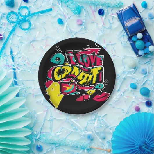 Abstracte strips graffiti sms grunge urban lippen papieren bordje (Feest)