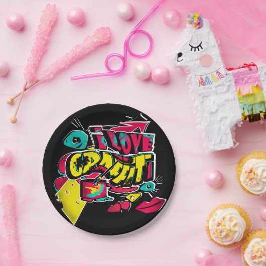 Abstracte strips graffiti sms grunge urban lippen papieren bordje (Feest)