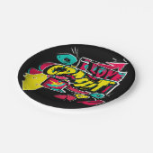 Abstracte strips graffiti sms grunge urban lippen papieren bordje (Gekanteld)