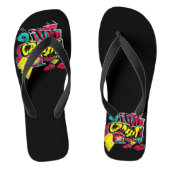 Abstracte strips graffiti sms grunge urban lippen teenslippers (Voetbed)