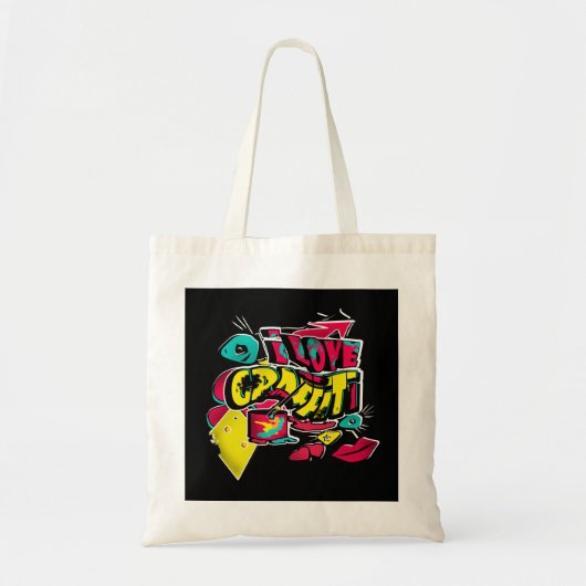 Abstracte strips graffiti sms grunge urban lippen tote bag (Voorkant)