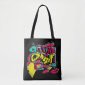 Abstracte strips graffiti sms grunge urban lippen tote bag (Voorkant)