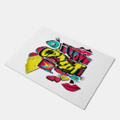 Abstracte strips graffiti stijl sms grunge urban c deurmat (Schuin)