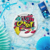 Abstracte strips graffiti stijl sms grunge urban c papieren bordje (Feest)