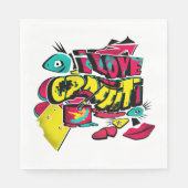 Abstracte strips graffiti stijl sms grunge urban c servet (Voorkant)