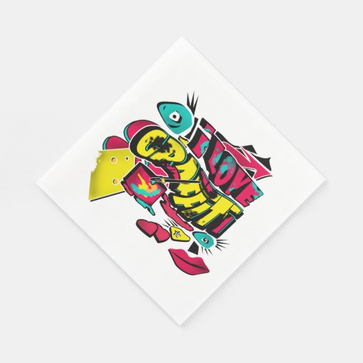 Abstracte strips graffiti stijl sms grunge urban c servet (Hoek)