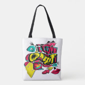 Abstracte strips graffiti stijl sms grunge urban c tote bag (Achterkant)
