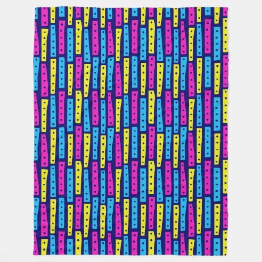 Abstracte strips verticaal - kleuren 02 op donkerb fleece deken (Voorkant)