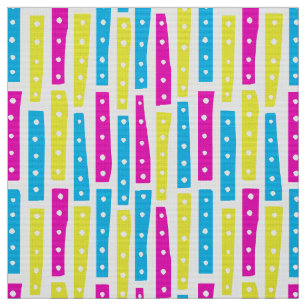 Abstracte strips verticaal - kleuren 02 op wit stof