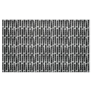 Abstracte strips Verticaal Patroon - Zwart op Wit Stof