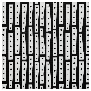 Abstracte strips verticaal - wit op zwart stof