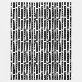 Abstracte strips verticaal - zwart op wit fleece deken (Voorkant)