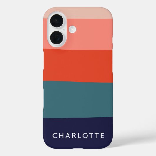 Abstracte strips voor de marine en de rode breedt Case-Mate iPhone Case (Achterkant)