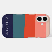Abstracte strips voor de marine en de rode breedt Case-Mate iPhone Case (Achterkant (horizontaal))